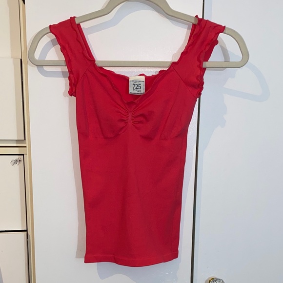 725 Originals Tops - Coral Ruffled Women's Tank Top